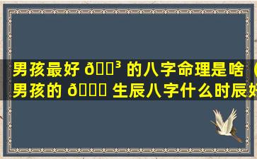 男孩最好 🌳 的八字命理是啥（男孩的 💐 生辰八字什么时辰好）